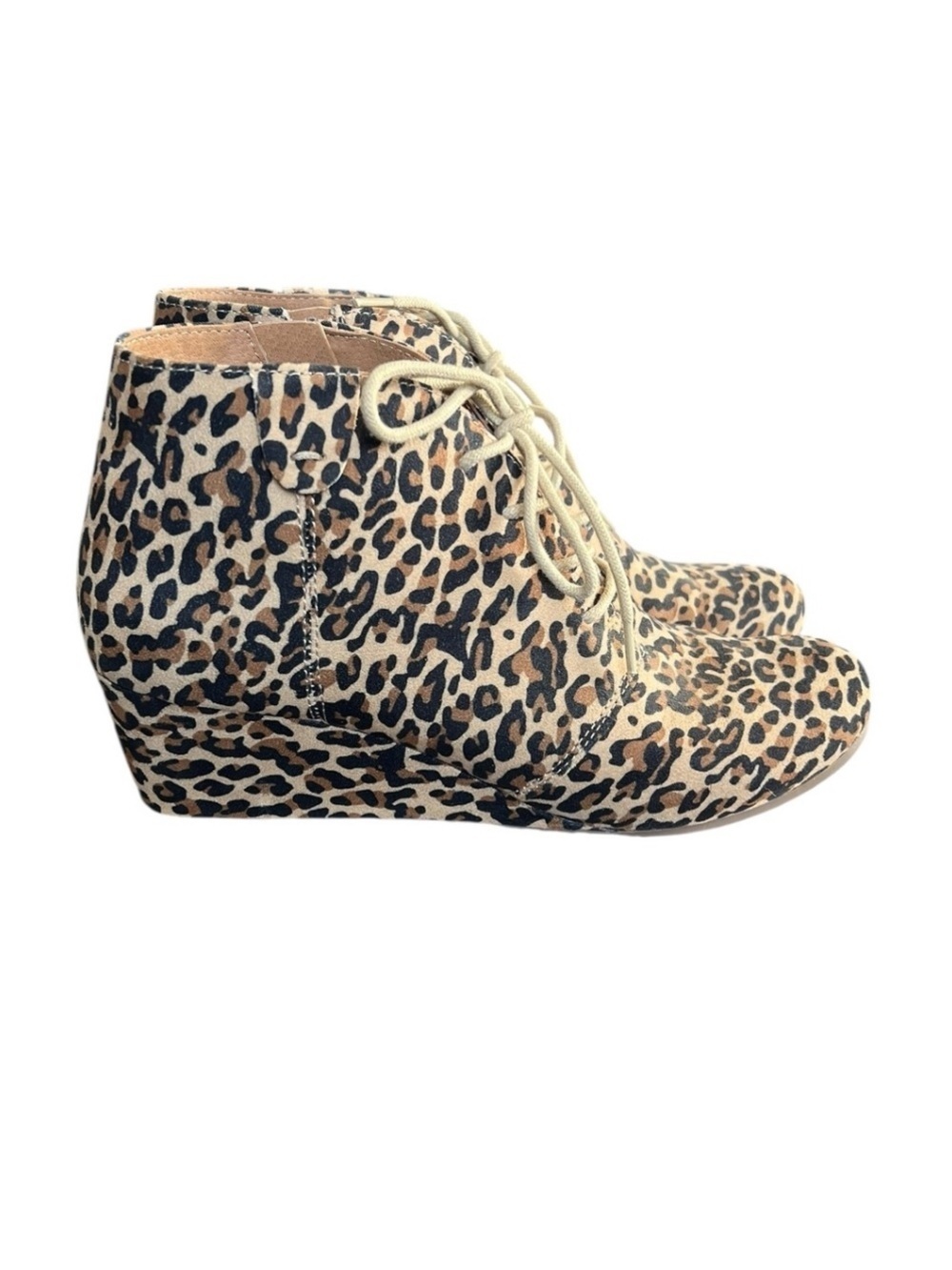 Dolce Vita DV8 8.5 Leopard Print Wedge Ankle Boots Bootie